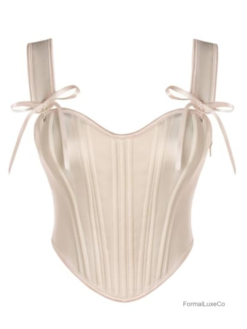 Satin Corset Top Sweetheart Neckline Lace-Up Back Bustier